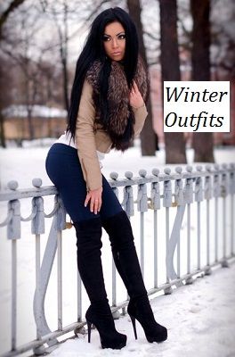 Winter Outfits Overknee Stiefel High Heels Boots Society Com German Version