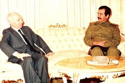 Saddam Hüseyin Baas Partisi Kurucusu Michel Eflak ile...
